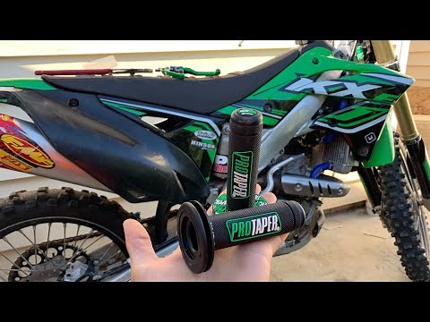 How to change your handle grips on a dirt bike /// kx250f