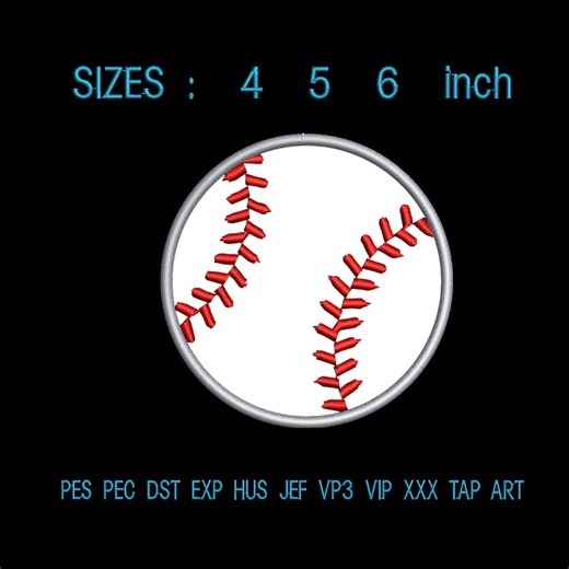 Baseball Machine Embroidery Design | Sports Ball Applique | Little League Team Sport Pattern - Etsy