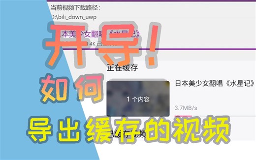 开导！如何将已经缓存的B站视频导出？？