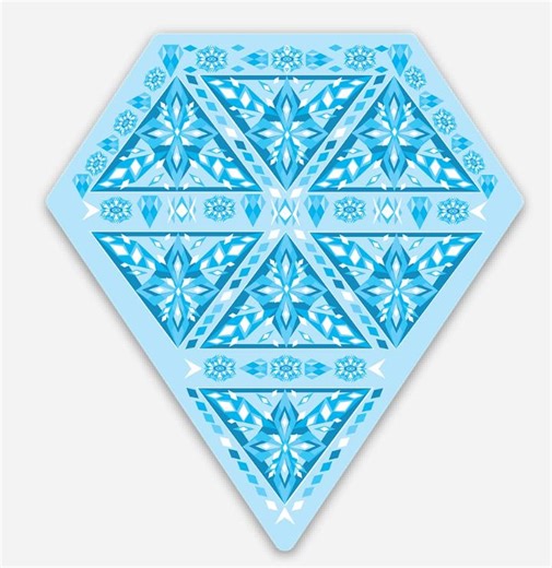 Snowflake Diamond- Light Blue Die Sticker 2.76″ × 3″ - Etsy