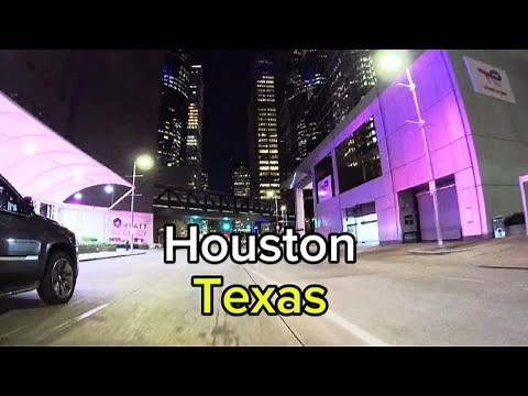 Houston at Night 4K UHD | Downtown City Lights Tour – Real-Time Drive