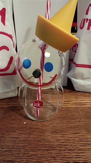 #jackinthebox I bought 4 Jack collectors glass sipping cups at Jack in the Box