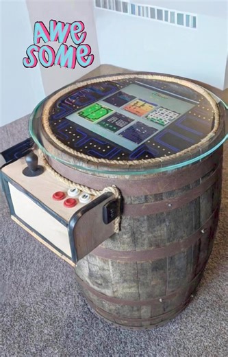 ￼Our 60 games in ￼1-Whiskey Arcade Barrels are always ￼a conversation piece! Choose between Donkey Kong wallpaper or Pac-Man. As pictured $999 Glass top upgrade $50 | Black Hills Barrels and More