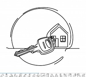 House Key SVG Bundle, 35 Minimalist Line Art House Key Vector Designs, Real Estate and Home Clipart Png Dxf Eps for Cricut - Etsy