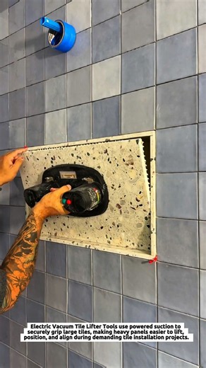 Electric Vacuum Tile Lifter Tools Make Large Format Tile Installation Easier