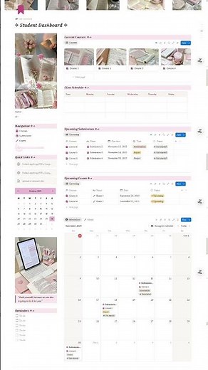 Student Dashboard | Notion Template | Comment "Notion" for link #notion #notiontemplates