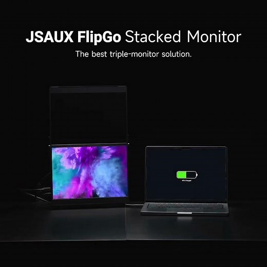 One Cable Connects 2 Screens | FlipGo Portable Dual Monitor Setup