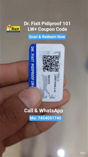 Dr. Fixit Pidiproof 101 LW+ | Token | Coupon Code | QR Scanner | Scan & Redeem Now