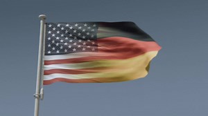 3x5 ft German American Hybrid Flag: 100% Polyester Banner, Brass Grommets & Strong Canvas Header, For Use Outdoor or Indoor