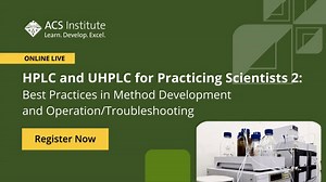 The #ACSInstitute online course "HPLC and UHPLC for Practicing Scientists 2: Best Practices in Method Development and Operation/Troubleshooting," is an intermediate-level workshop that provides the analytical scientists with a clearer understanding and working knowledge of best practices of HPLC and UHPLC with a focus on pharmaceutical analysis of small molecule drugs. Register today at https://brnw.ch/21wHune | American Chemical Society