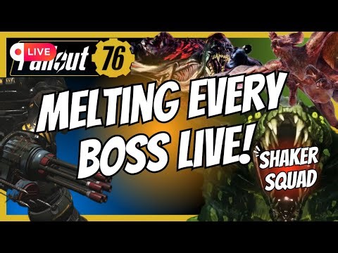WORLD BOSS DRIVE BY The INFINITE VATS Shaker Team Vs All Bosses | Fallout 76 LIVE