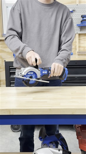 Kreg Tool on Instagram: "Our mini circular saw is small, cordless, and very handy for knocking out quick cuts without slowing down. It’s one of those tools you don’t realize you need… until it ends up being the saw you reach for all the time. Check it out: kregtool.com/shop/power-tools/saws/kreg-20v-ionic-drive-4-12-circular-saw-kit/KPTBCS450A.html"