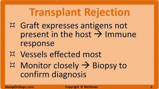 Transplant Rejection: Hyperacute, Acute, Chronic & Graft versus Host - Stomp On Step1