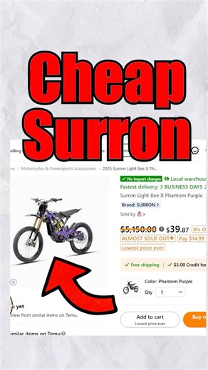 EXTREMLY Cheap E-Bikes On Temu?!😱#surron