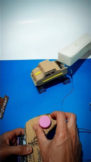 make rc car wired simple with cardboard and dc motor #rc #rccar #diy #diycraft