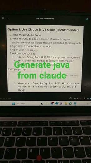 how to generate code from Claude tool #java #programming #ai