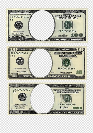 6 Editable Dollar Bill Templates for Free Use Easy and Simple, Dollar Bills High Quality Transparent Png Template - Etsy Australia