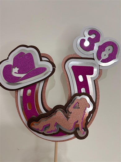 Personalized Cowboy Cake Topper | Initial & Age, Western Birthday Decor - Etsy