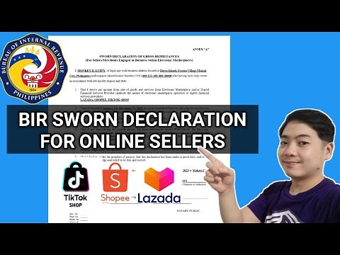 BIR Sworn Declaration for Online Sellers - Lazada Shopee Tiktok Shop - How to fill out step by step