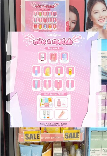 🔔 𝐏𝐑𝐎𝐌𝐎 𝐀𝐋𝐄𝐑𝐓! The perfect duo (and a plus one)! 💕 Your favorite items are waiting... snag Hello Glow’s 𝐌𝐈𝐗 & 𝐌𝐀𝐓𝐂𝐇 𝐏𝐫𝐨𝐦𝐨 for better and glowing skin! ☺️ Shop now! 🛍️ 🗓️ Promo period: January 1 - 31, 2026 📍 Available at KCC Shopping Center, Robinsons and SM Beauty Department Stores, and Watsons #HelloGlowOfficial #BecauseYourSkinMatters #SkincarePH