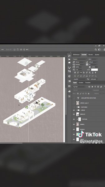 ¡Te enseñamos a hacer tus axonometrías en 25 segundos! 😧 #arquitectura #photoshop #sketchup #tip #axonometria #estudiantearquitectura
