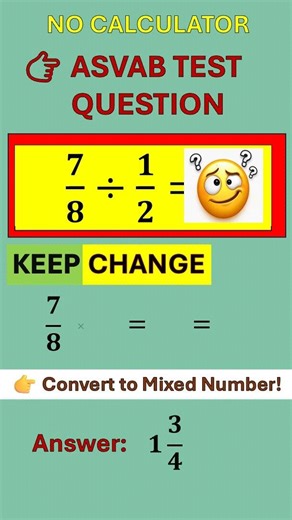 ASVAB Trick Most People MISS 😳 #asvab #asvabmath #fractions #testprep #shorts #learnmath