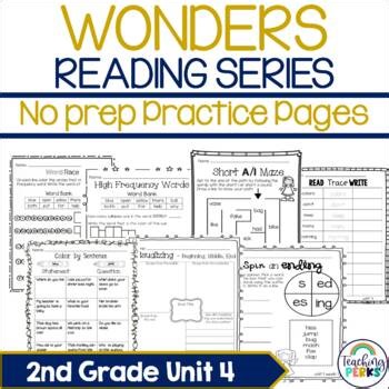 Wonders 2nd Grade Worksheets Unit 4 No Prep Practice Pack w/ Games & Activities