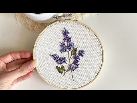 How to embroider lilac flowers / Embroidery tutorial for begginers.