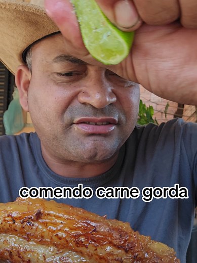 Comendo carne gorda assada - ideias de almoço com carne