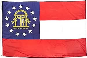 Annin Flagmakers Georgia State Flag USA-Made to Official State Design Specifications, 4 x 6 Feet (Model 141163)