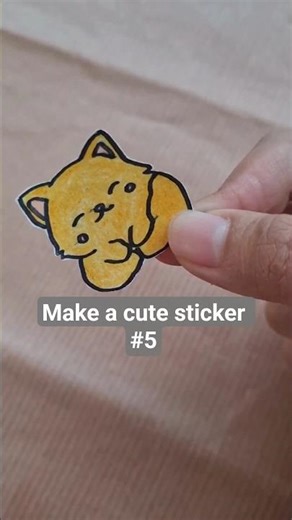Making an Adorable Orange Cat Sticker 🐈#diy #stickermaking