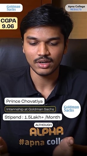 Shradha Khapra | Apna College on Instagram: "How he CRACKED GOLDMAN SACHS? ✅ Follow :- @apnacollege_ (For such more content from shradha di😇) #apna #college #coding #tech #software"