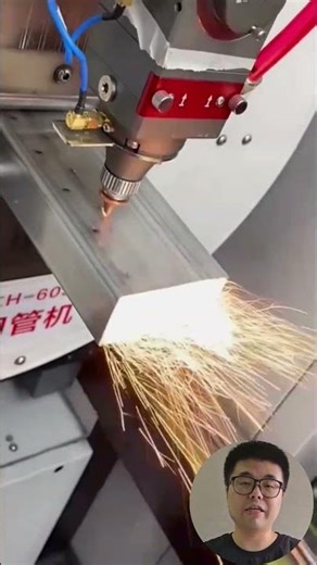 High-Speed Square Tube Cutting Process #Metalworking