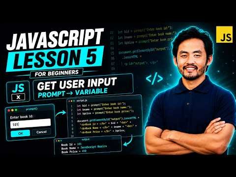 JavaScript for Beginners | Lesson 5 | Prompt Value Assign to Variable@deepeshdesigns
