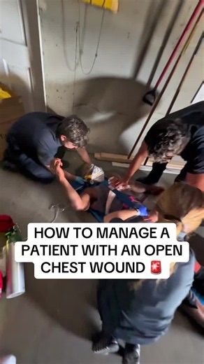 How do you manage a patient with an open chest wound? 🩺🚑 An open chest wound is a life-threatening trauma that requires rapid recognition, a thorough patient assessment, and immediate intervention. As an EMT, your priorities are always airway, breathing, and circulation (ABCs) while identifying and treating life-threatening injuries. Here are a few important tips: ✅ Perform a primary assessment and address any immediate life threats. ✅ Expose the chest to fully identify the injury and look for
