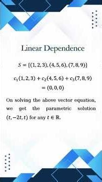 What is the linear dependence of vectors in a vector space?