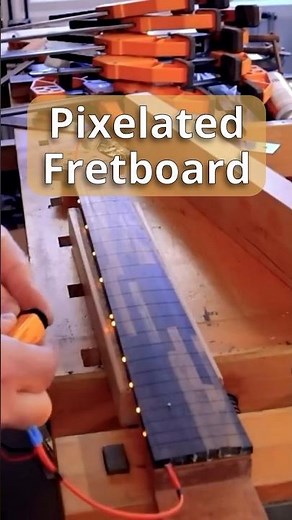 A Custom Pixelated Fretboard with light up LED side dots | Building a Cyberpunk 2077 inspired Guitar
