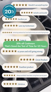 Celebrating 125 years of kitchen classics. ✨ Get 20% off Classic and Brilliance lines for a limited time only! $100 order minimum. | Farberware Cookware | Facebook