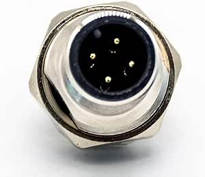 M12 Male 4Pin Connector - A Coding for Industrial Signal, Used in Automation Control Systems, Straight Front Panel Mount M16 Thread PCB Solder Type, Automation Engineers