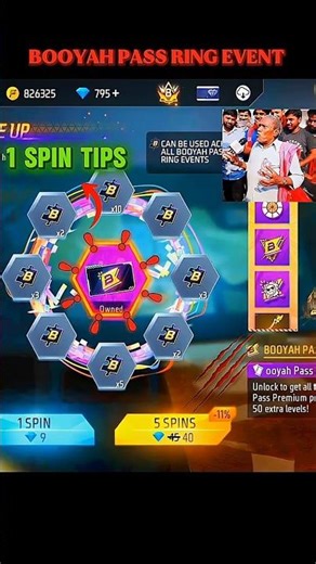 Spin In New April Booyah Pass Ring Event #freefire #ffshorts #ffdress #freefirecombo #ffstyle