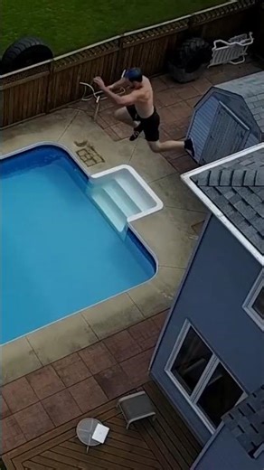 We Built a Pool and Jumped Off the Roof #construction #satisfying #shorts