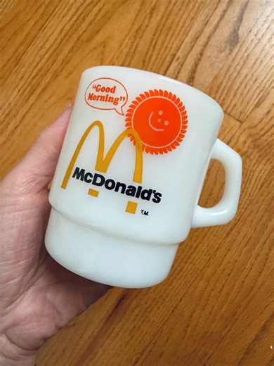 Vintage 1970s Mcdonalds White Milk Glass Coffee Mug - Anchor Hocking Fire King Collectible - Etsy