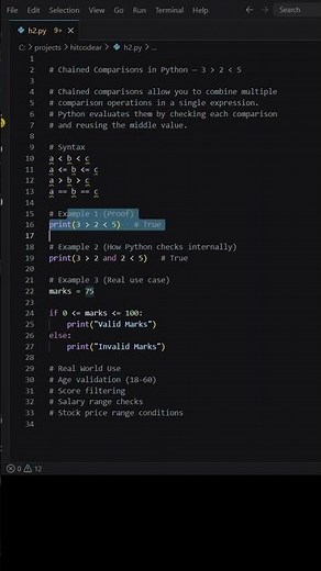 👉 Python Trick That Looks Wrong but Is True 😳 (3 , 2, 5 Explained) #hitcodear #programming #coding