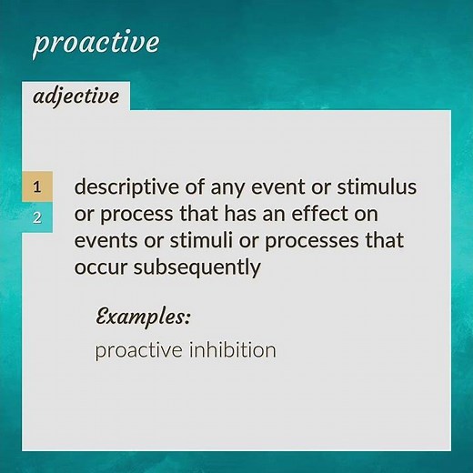 Proactive | meaning of Proactive