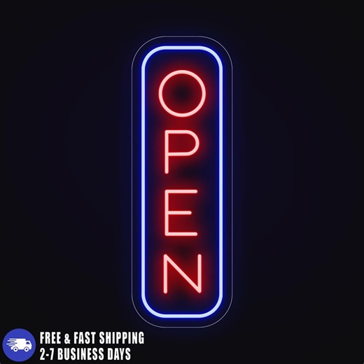 Battery Operated Led Neon Vertical Open Sign, Battery Powered Open Led Lights for Business, Battery-powered Bright Store Signage - Etsy