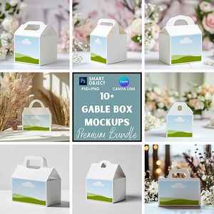 Gable Box Mockup | Box Template | Gift Box | Sticker Mockup | Mockup Bundle - Etsy