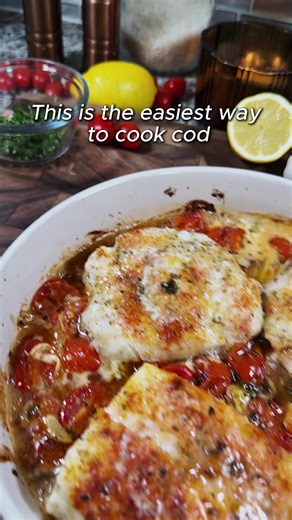 Easy Baked Cod with Tomatoes and Garlic Recipe