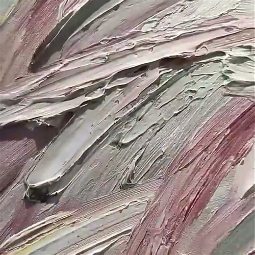 Abstract Textured Wall Art in Dusty Pink and Sage | Hand Painted Impasto Painting