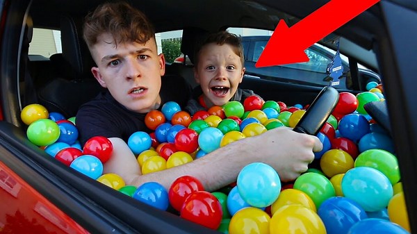 BALL PIT PRANK IN BIG BROTHER'S CAR!!