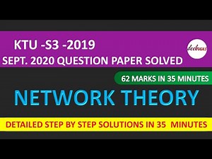 KTU Network Theory September 2020 Solved Question paper EC 201,ECT 205